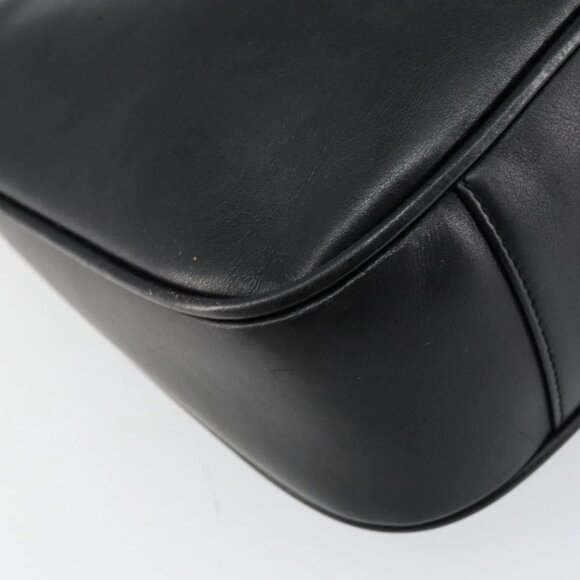 GUCCI Bamboo Shoulder Bag Leather Black Gold 001 3166 Auth 150409 - Picture 12 of 16